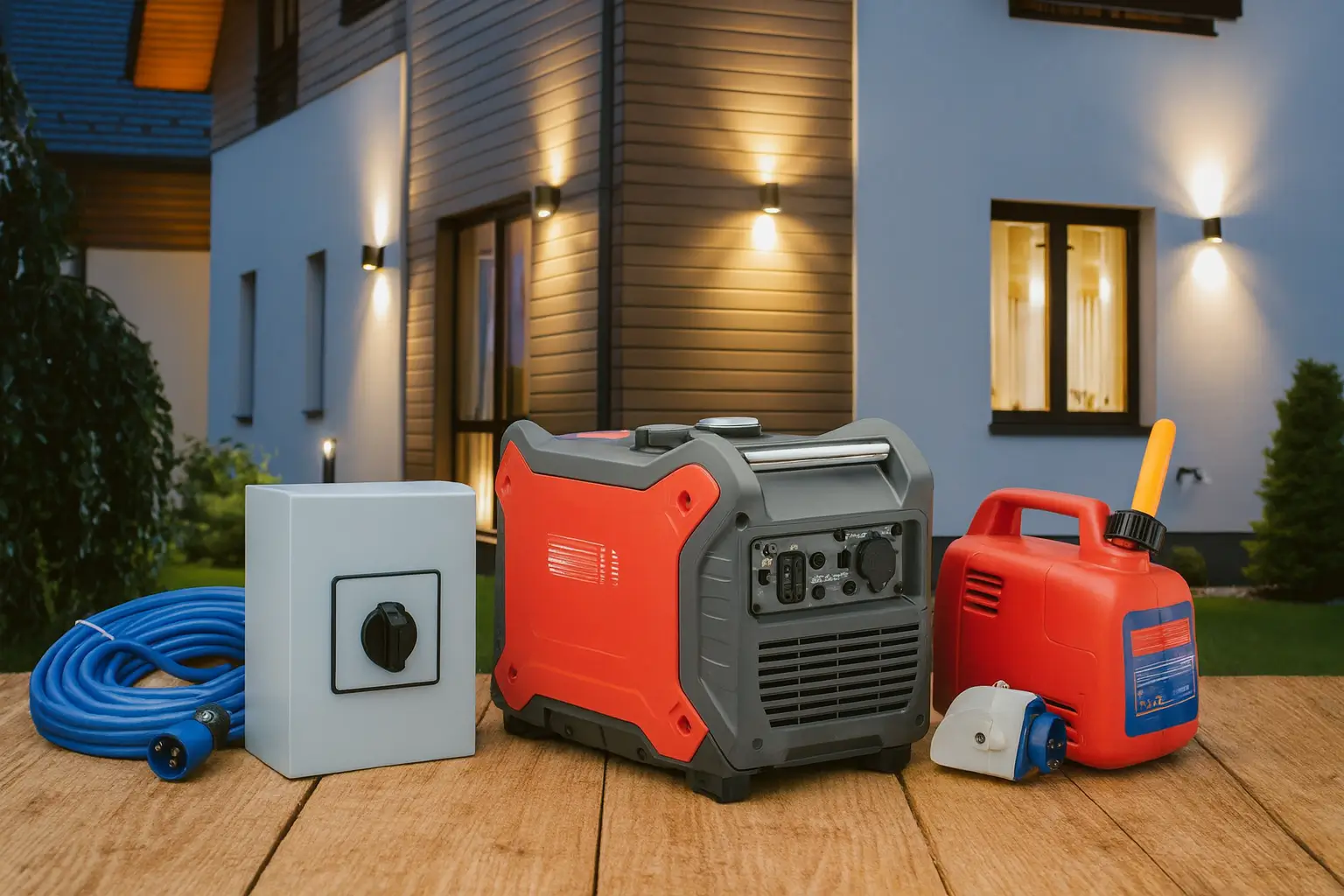 Generator i brug udendørs
